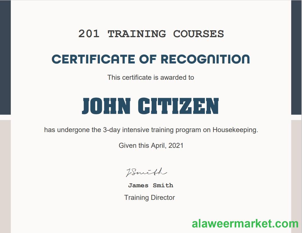 USA Training Course cert